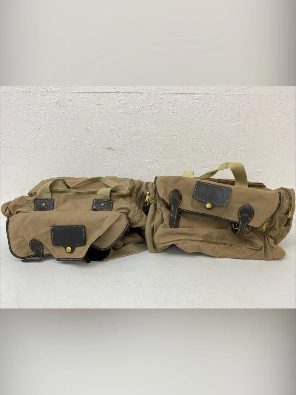 Two Eddie Bauer Ford Duffle Bags- Tan